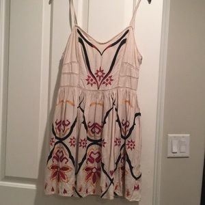Free People Off White Floral Embroidered Dress